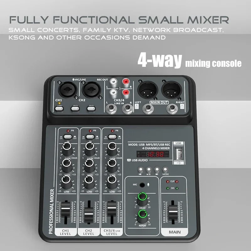 4-Channel Pro Audio Mixing Con - Audio Music Dj 评论和价格