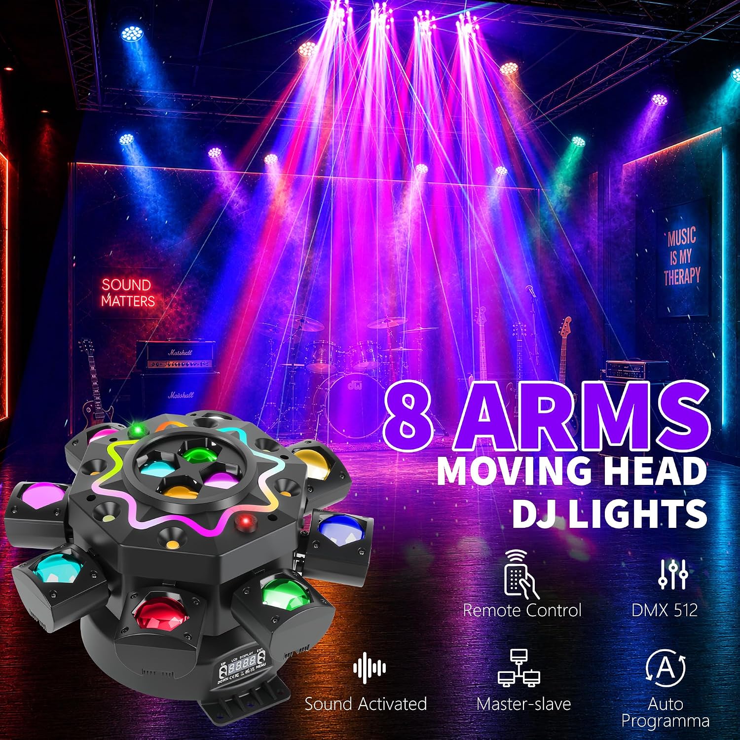 200W Disco Party Lights 8 Arm  - Audio Music Dj 评论和价格